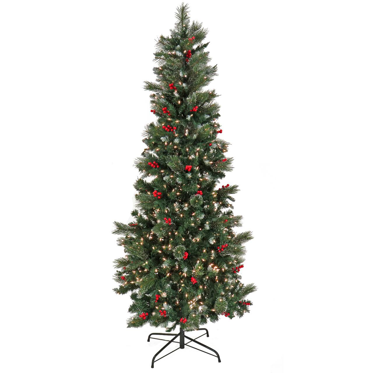 9ft. Pre-lit Artificial Meadowlark Pencil Hinged Tree, Clear Lights